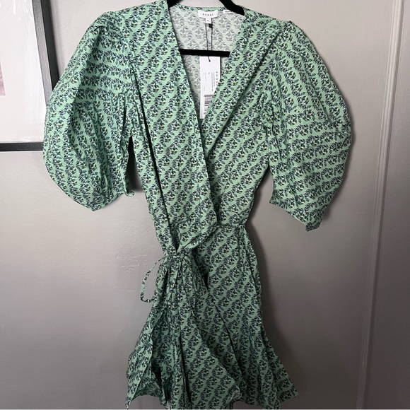 NWT RHODE Claudine wrap Dress Jawahar Garden Mint Mini - Picture 5 of 7